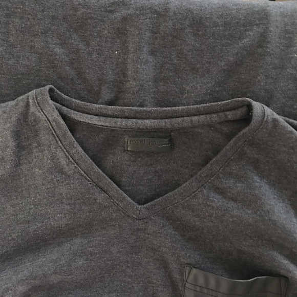 ROYAL KNIGHTS Gray Cotton and Faux Leather T-Shirt - Picture 5 of 6